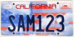 Memorial special interest license plate.