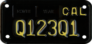 1960s Legacy motorcycle special interest license plate.