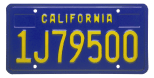 Blue California commercial vehicle license plate.