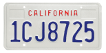 Example of a trailer license plate in California.