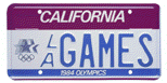 Personalized Olympic Games license plate.