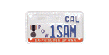 Ex-Prisoner of War motorcycle license plate.