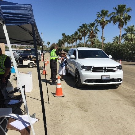 Image of a checkpoint at Coachella Music Festival