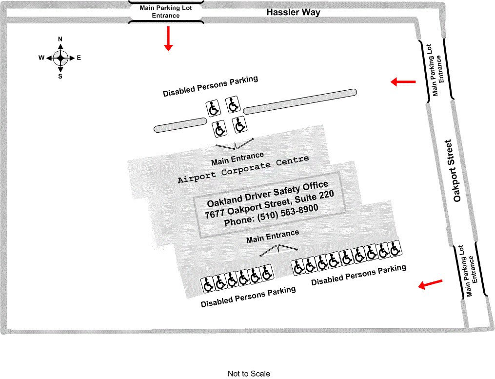 Diagram illustrating the Oakland Driver Safety Office site layout.