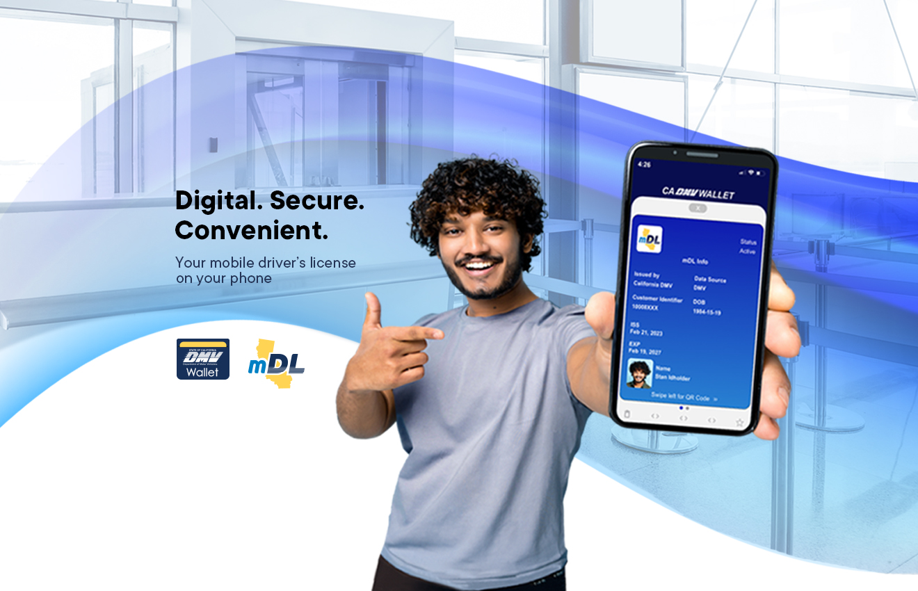 Digital. Secure. Convenient. Your mobile driver's license on your phone. DMV Wallet, mDL.