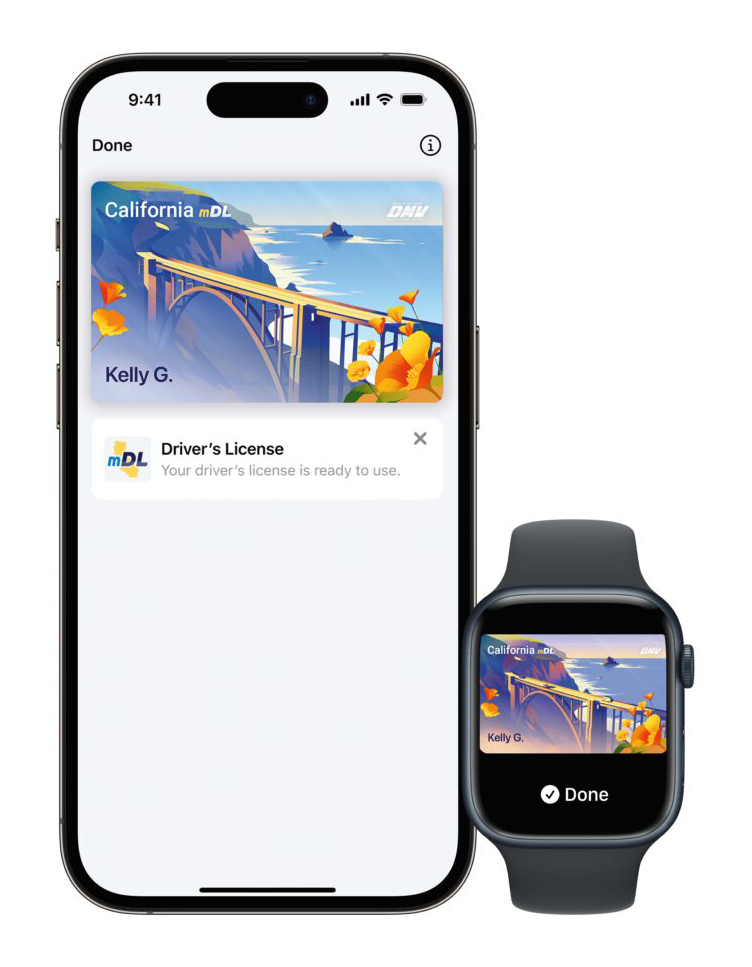 iPhone and Apple Watch displaying mDL