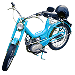 Blue moped