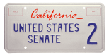 United States Senator license plate (script).