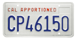 Apportioned power unit license plate (block).