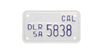 Dealer motorcycle license plate.