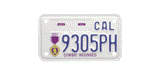 Purple Heart motorcycle license plate.