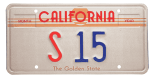 California State Senate license plate (sun).